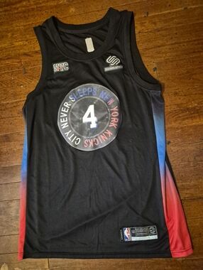 New York Knicks Derrick Rose Mens Sz 50 Black Nike Swingman Basketball Jersey